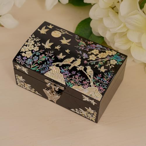 February Mountain Mother of Pearl Small Jewelry Ring Box - Gifts for