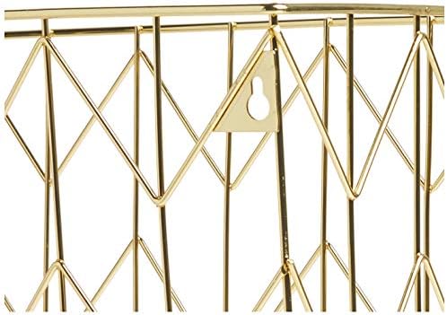 U Brands Hanging File Desk Organizer, Wire Metal, Gold Finish, 8.5" x