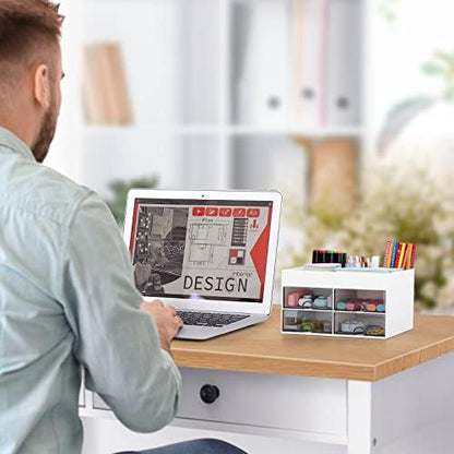 LETURE Desktop Organizer with Drawer, Accessories Stationary Organizer