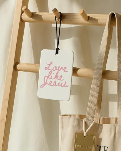 Pink Christian Car Air Freshener 4 Pcs, Girly Pink Bow Floral