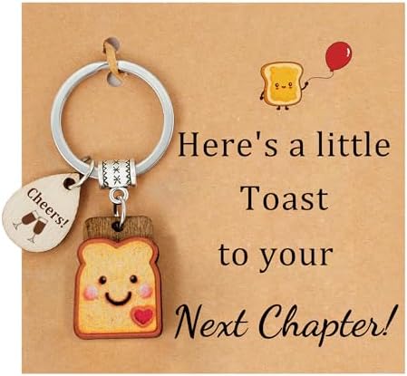 PEALICIOUS Toast Keychain for Girls New Beginnings Congratulations