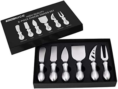 WoneNice Cheese Knife Set, 6-Piece Stainless Steel Knives