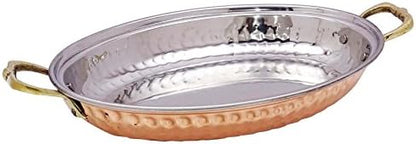 Traditional Indian Hammered Oval Dish Bowl Platter Serveware Hotelware