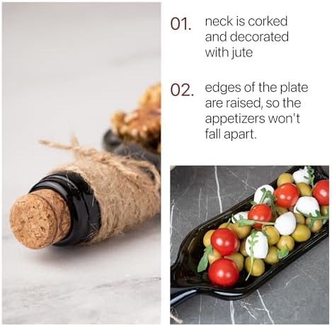 Melted Wine Bottle Serving Boards - Decorative Rectangle Serving Trays