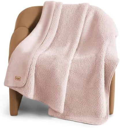 UGG Whitecap Throw Blanket, Soft Fleece Blanket, 50" x 70", Quartz
