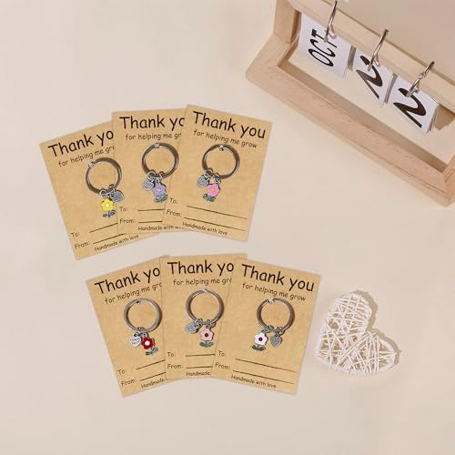6Pcs Teacher Appreciation Keychains Gifts In Bulk, Daycare End of Year