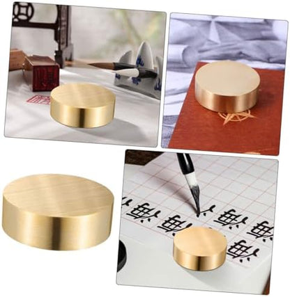 Lurrose 2PCS Brass Paperweights for Desk Home Decor Elegant