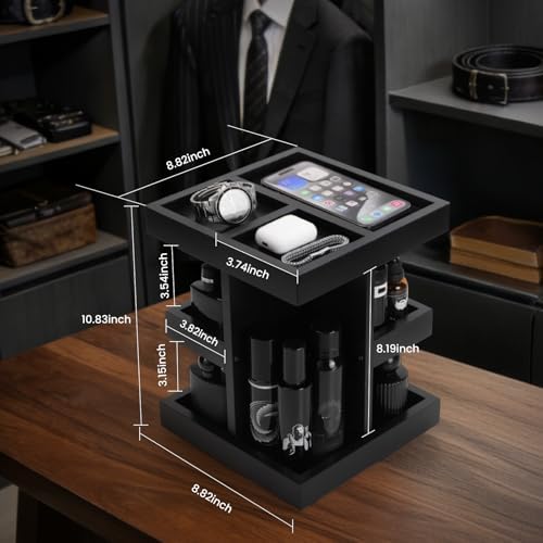Cologne Organizer for Men,Anniversary Birthday for Mens Gift,Black