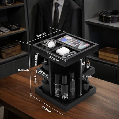 Cologne Organizer for Men,Anniversary Birthday for Mens Gift,Black