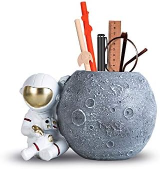 Kimdio Pen Holder, Astronaut Stand for Desk Pencil Holder, Resin Desk
