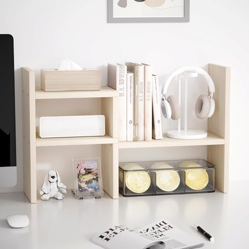 Jerry & Maggie Desktop Organizer Office Storage Rack Adjustable Wood