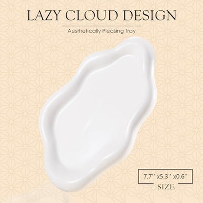 CCINPPY Ceramic Cloud Jewelry Tray Trinket Dish Key Bowl Nightstand