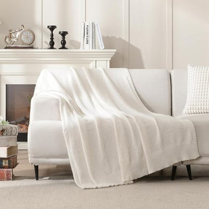 Knit Throw Blanket Super Soft Warm Blanket for Couch Lightweight
