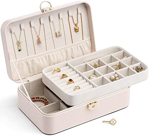Vlando 2-Layer Jewelry Box,Valentines Day Gifts for Her Jewelry