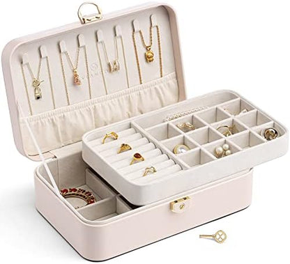 Vlando 2-Layer Jewelry Box,Valentines Day Gifts for Her Jewelry