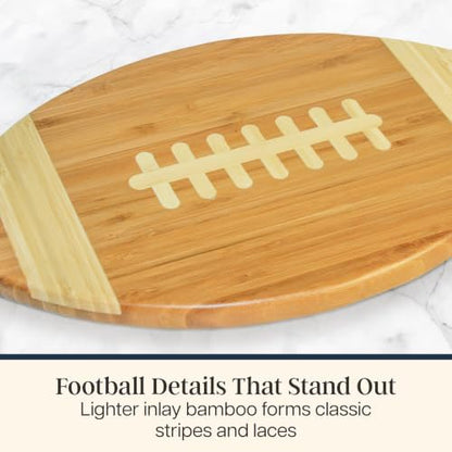Totally Bamboo Football Shaped Cutting Board and Charcuterie Board