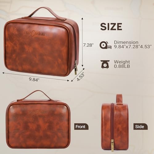 Travel Gifts Toiletry Bag for Men, PU Leather Toiletries Travel Bag