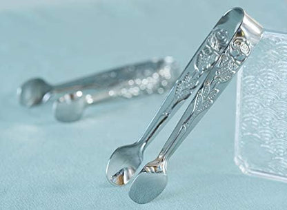 HINMAY 6PCS Mini Serving Tongs 4-Inch Small Rose Sugar Cube Tongs