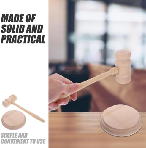 Reusable Wooden Judge Gavel Set with Base for Elegant Display