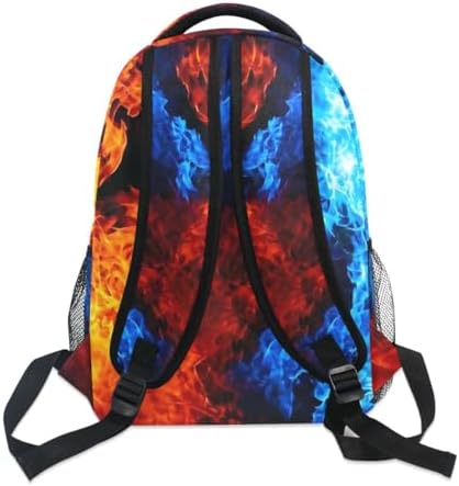 SUABO Ice Fire Backpack Skull Bookbag Schoolbag for Boys Girls