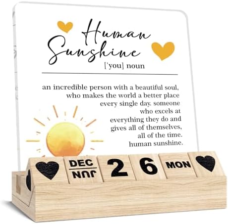 Human Sunshine Inspirational Gifts for Women Men - Wooden Block