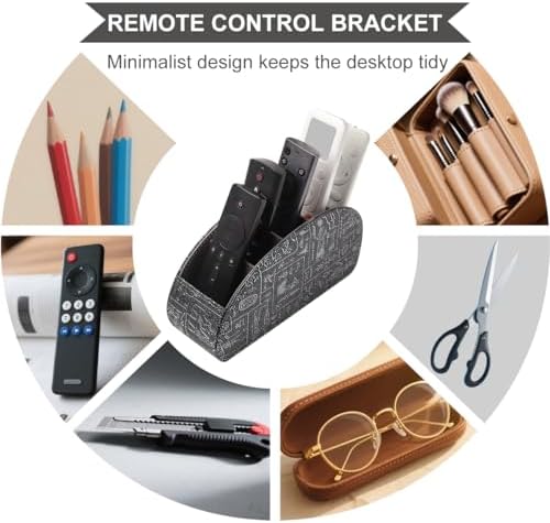Remote Control Holder with 5 Compartments, Upgraded PU Leather TV