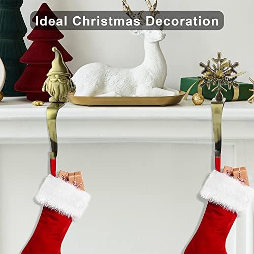 URATOT Christmas Stocking Holders Non-Slip Metal Stocking Hooks Mantel