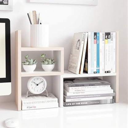 Jerry & Maggie Desktop Organizer Office Storage Rack Adjustable Wood