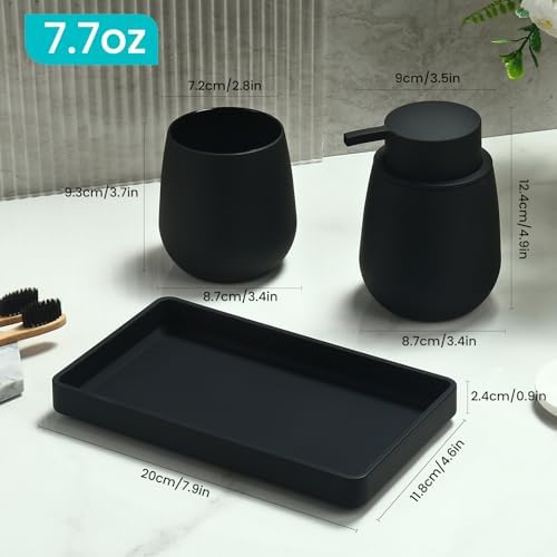 Black Bathroom Accessories Set, Modern 3 Pcs Bathroom Essentials