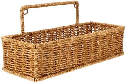 Woven Wall Hanging Storage Basket Bathroom Organizer Rustic with