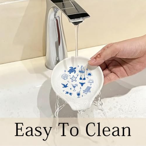Ocean Ceramic Spoon Rest for Stove Top 3.4 x 3.4 x 0.7 Inch Spoon