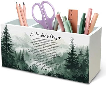 DILSJ Teacher Christian Pen Pencil Holder Organizer for Desk