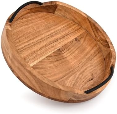 Kaizen Casa Platter Acacia Wood Wood Serving Platters with Iron