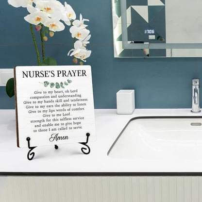 Nurse Gifts for Women, Cute Office Decor, Nurse's Prayer Wooden Sign