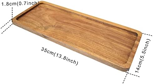 Rectangular Acacia Wood Trays 14 x 5.5 inch Perfect for Charcuterie