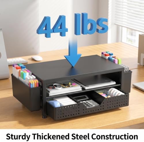 ECOLOVI Desk Organizer and Accessories, 2-Tier Computer Monitor Stand