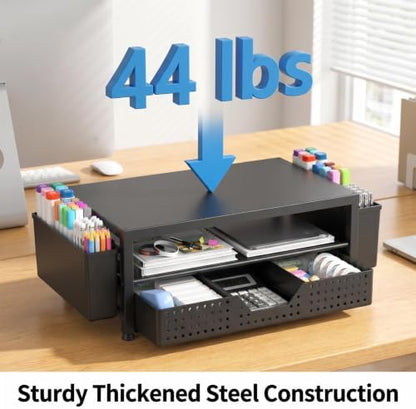 ECOLOVI Desk Organizer and Accessories, 2-Tier Computer Monitor Stand