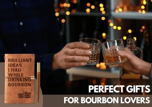 InnoBeta Bourbon gifts Leather Journal Notebook with Pen, for Whiskey