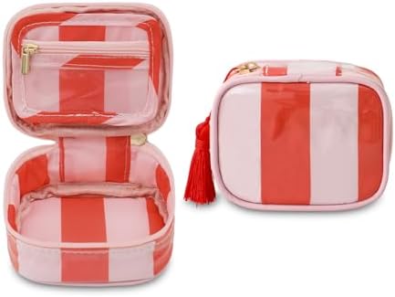 Travel Jewelry Case, Pink and Orange