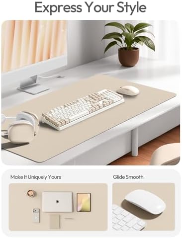 YSAGi Leather Desk Pad Protector, Office Desk Mat, Large Mouse Pad