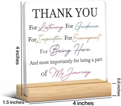 HTBIG Thank You Keepsake Thank Gifts, Home Office Desk Acrylic Sign