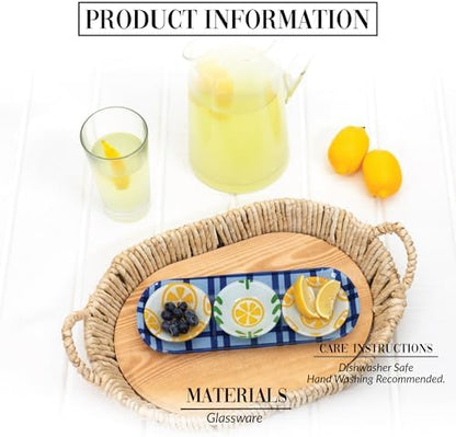 Pavilion Gift Company - Lemons - 11" Serving Tray with Three 2 Oz Bowl