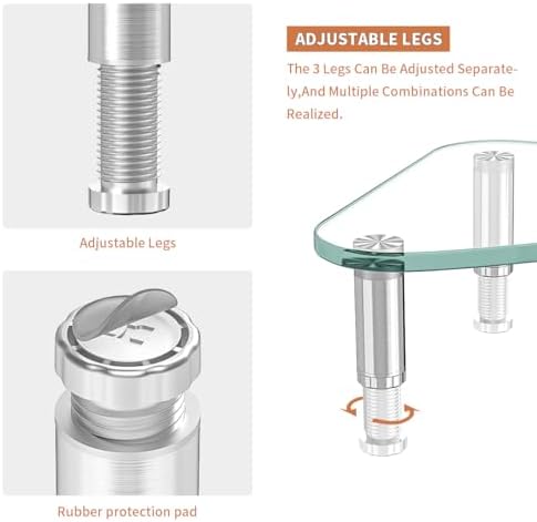 Hemudu Clear Glass Computer Monitor Riser / Triangle Desktop Universal