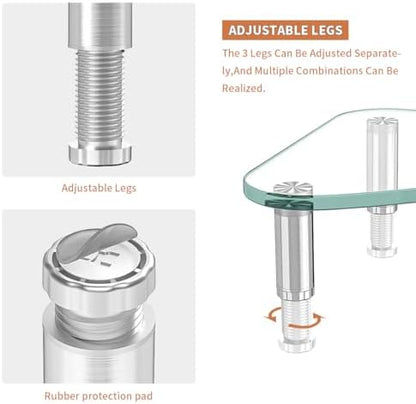 Hemudu Clear Glass Computer Monitor Riser / Triangle Desktop Universal