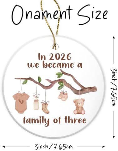 New Parents Gifts for Couples, Baby First Christmas Ceramic Ornament