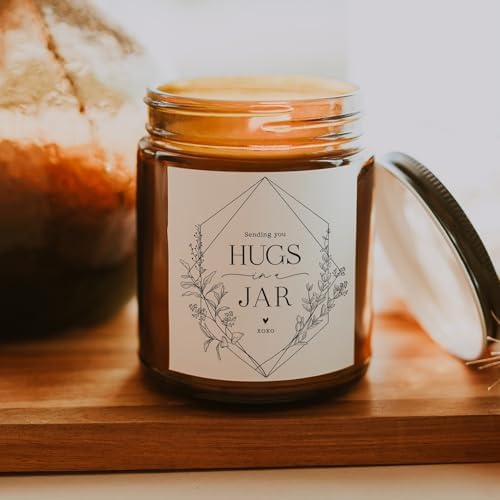 ThreeKin Warm Hugs Scented Candles for Home, Natural Soy Wax, Relaxing