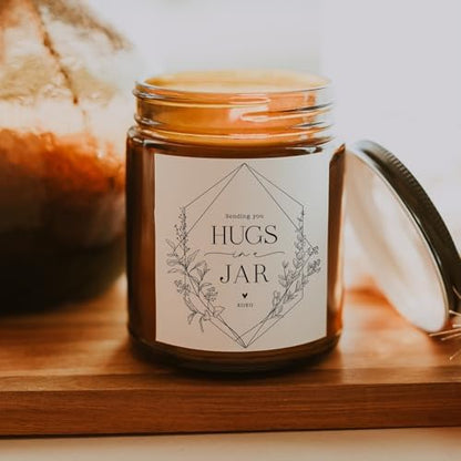 ThreeKin Warm Hugs Scented Candles for Home, Natural Soy Wax, Relaxing