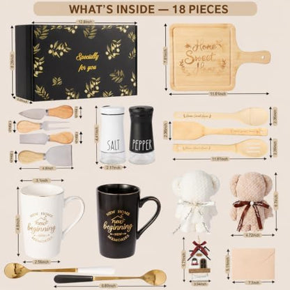 Housewarming Gifts for New Home, 18-Piece Gift Basket for Couples and