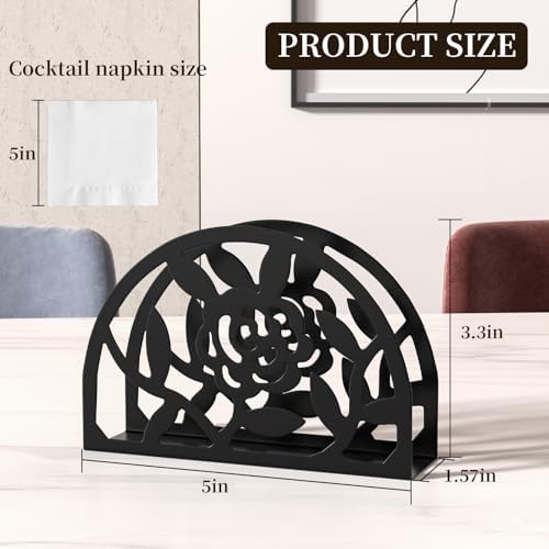 Epicano Napkin Holder for Table,Metal Rose Standing Napkin Holderfor