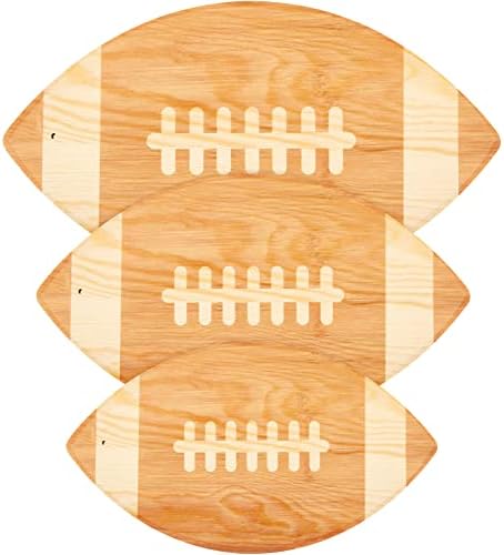 3 Pcs Football Cutting Board Football Serving Tray Hanging, Light